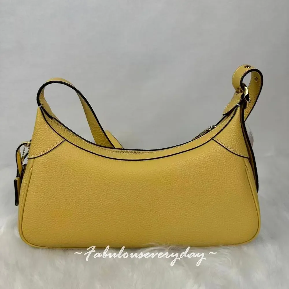Coach Ella Small Shoulder Bag Crossbody In Leather/Gold/Soft Yellow CDV36 NWT